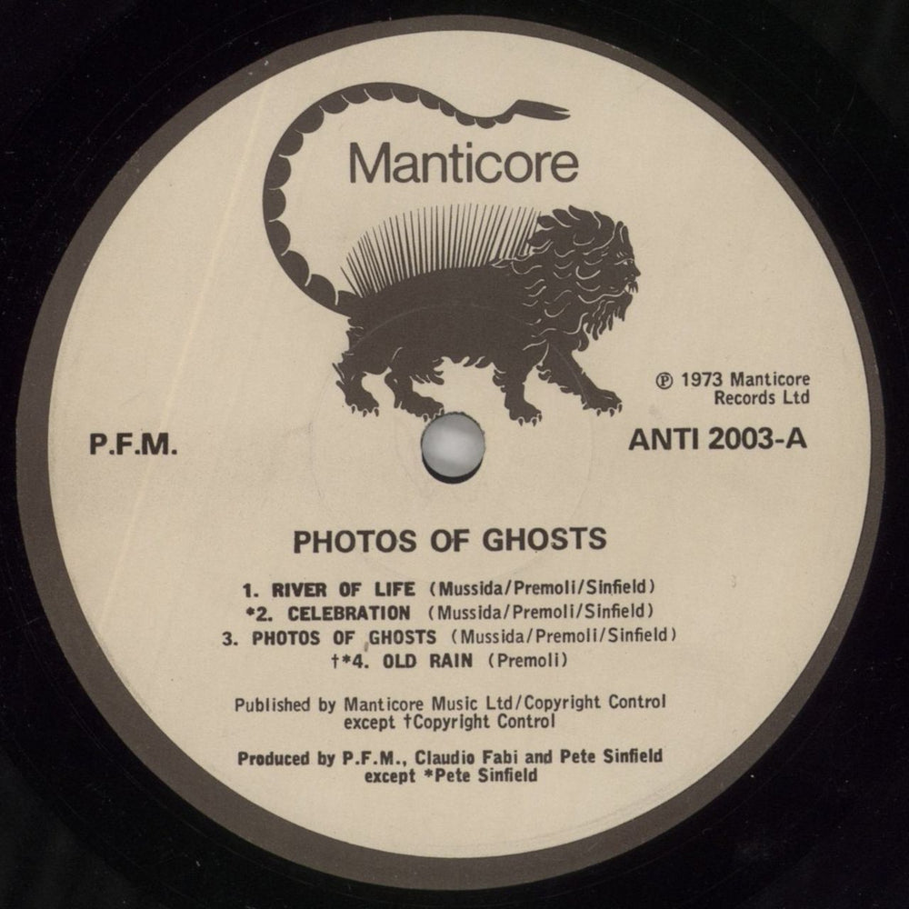 P.F.M. Photos Of Ghosts UK vinyl LP album (LP record) PFMLPPH689124