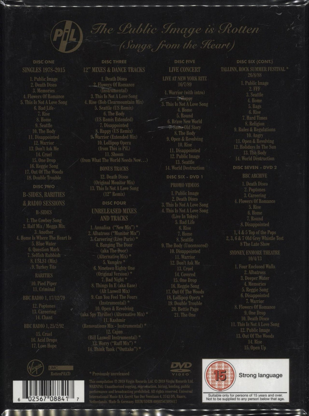 P.I.L. The Public Image Is Rotten [Songs From The Heart] - Sealed UK CD Album Box Set 602567088417