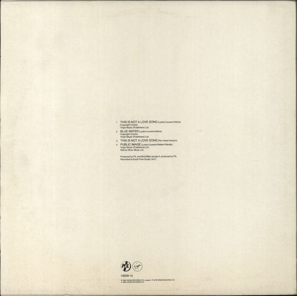 P.I.L. This Is Not A Love Song UK 12" vinyl single (12 inch record / Maxi-single)