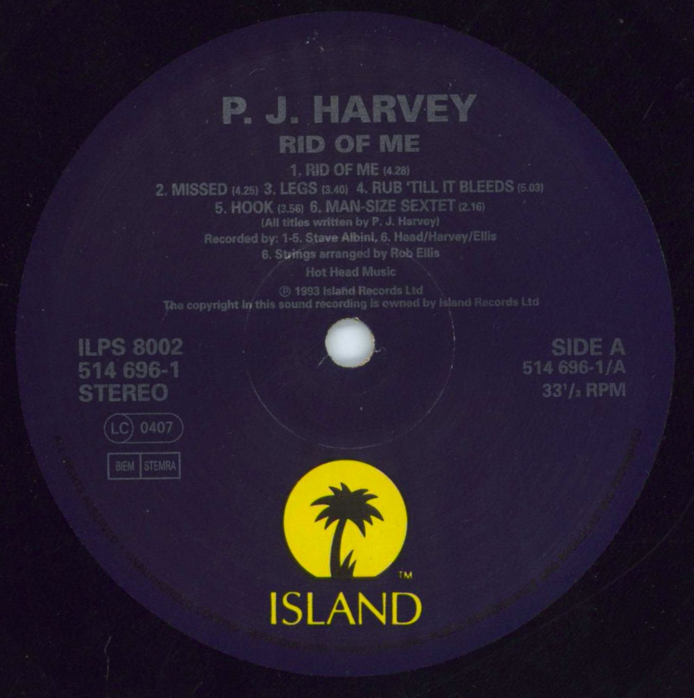 P.J. Harvey Rid Of Me - EX UK vinyl LP album (LP record) PJHLPRI718216