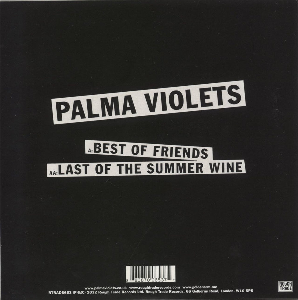 Palma Violets Best Of Friends - Purple Vinyl UK 7" vinyl single (7 inch record / 45) 883870065375