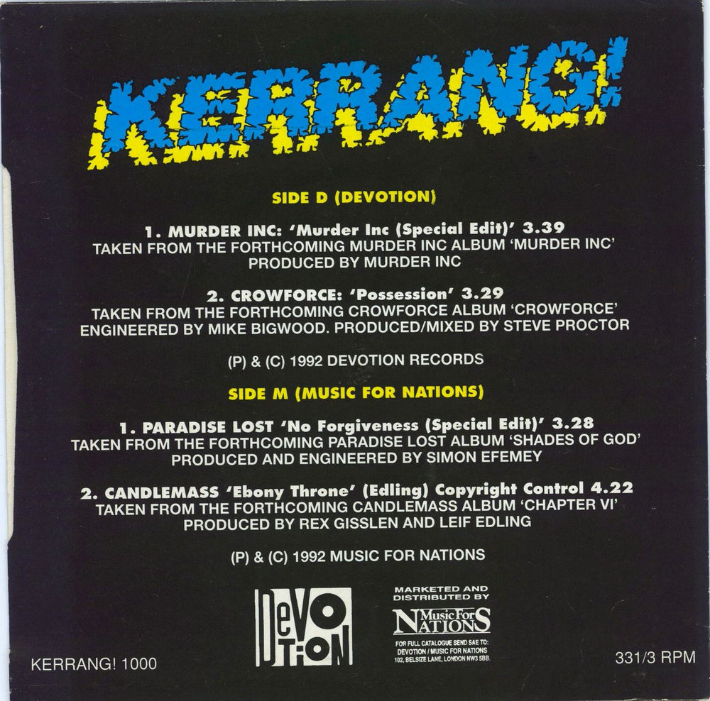 Paradise Lost Free Hard Vinyl EP UK Promo 7" vinyl single (7 inch record / 45)