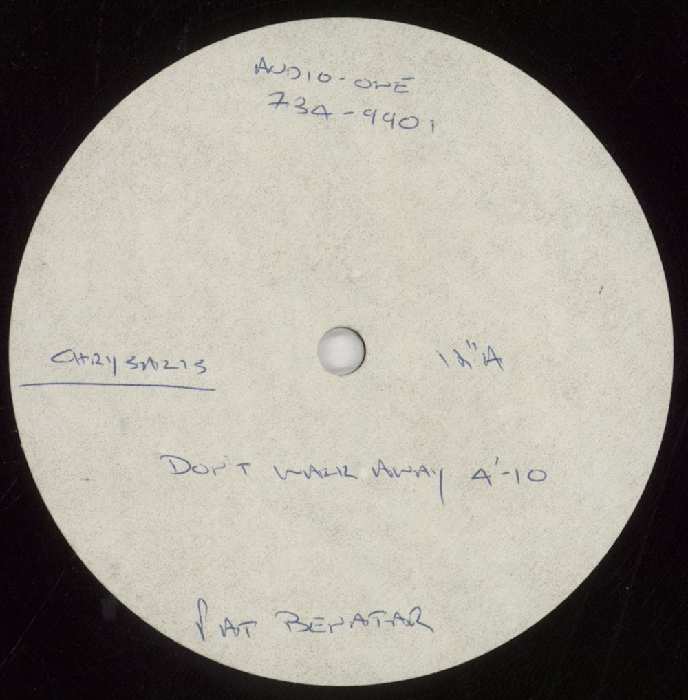 Pat Benatar Don't Walk Away UK acetate