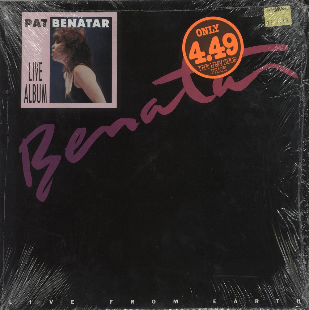 Pat Benatar Live From Earth - Sticker - Shrink UK vinyl LP album (LP record) CHR1451