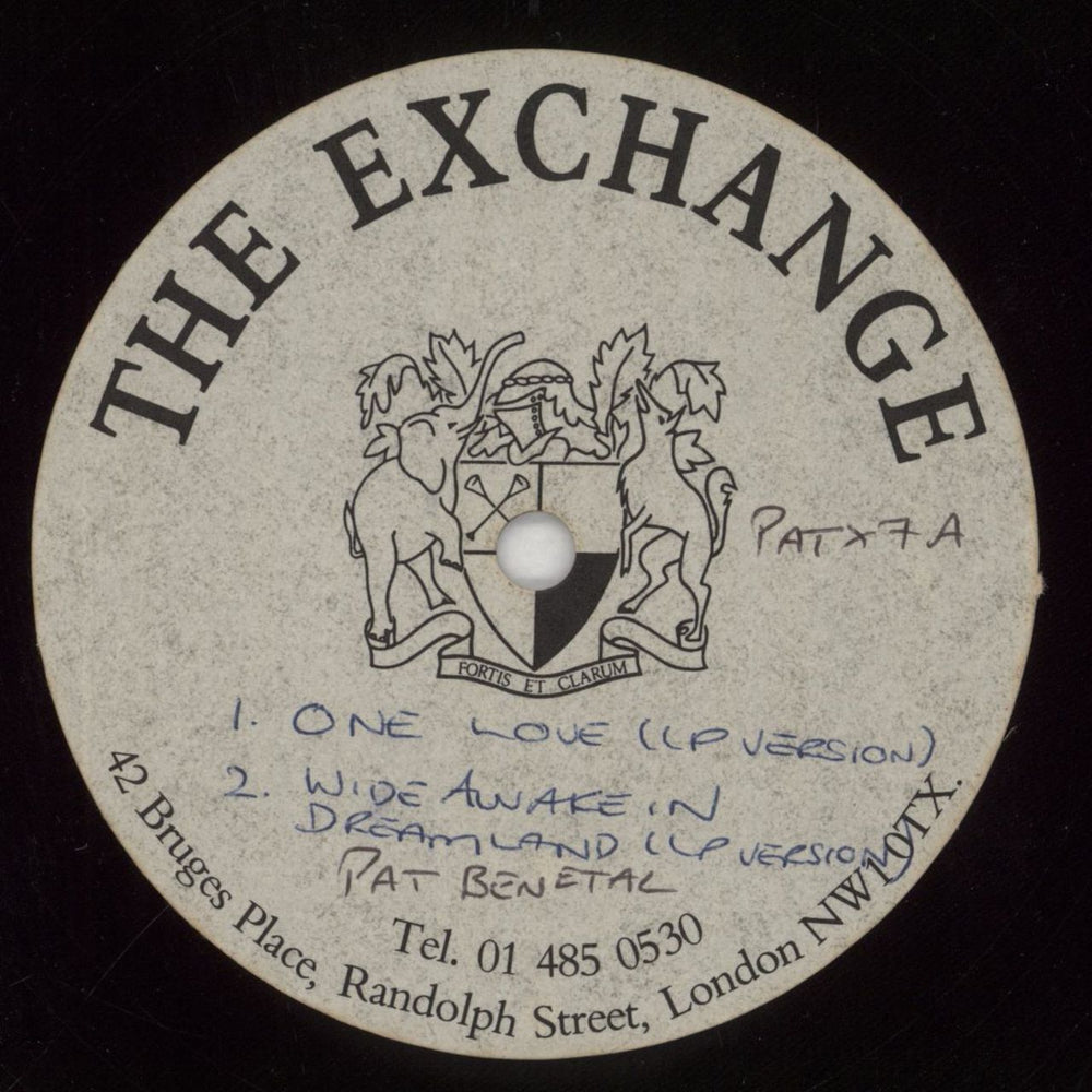 Pat Benatar One Love UK acetate PATX7