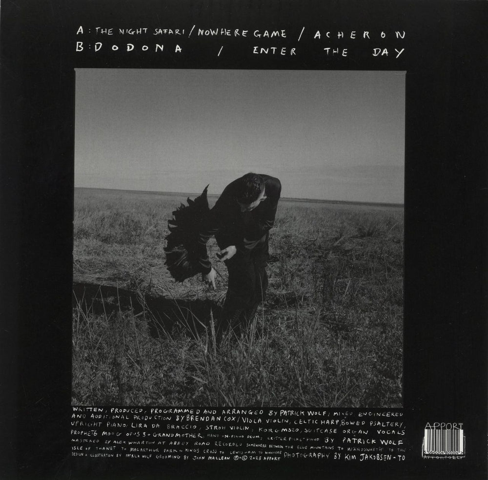 Patrick Wolf The Night Safari - Black River Vinyl - Autographed UK 12" vinyl single (12 inch record / Maxi-single) 5060204805004