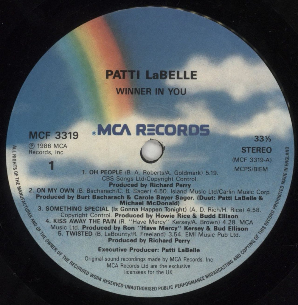 Patti LaBelle Winner In You UK vinyl LP album (LP record) LABLPWI419169