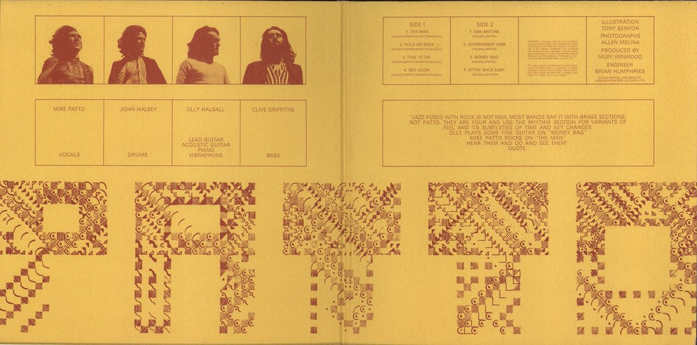 Patto Patto - EX UK vinyl LP album (LP record)