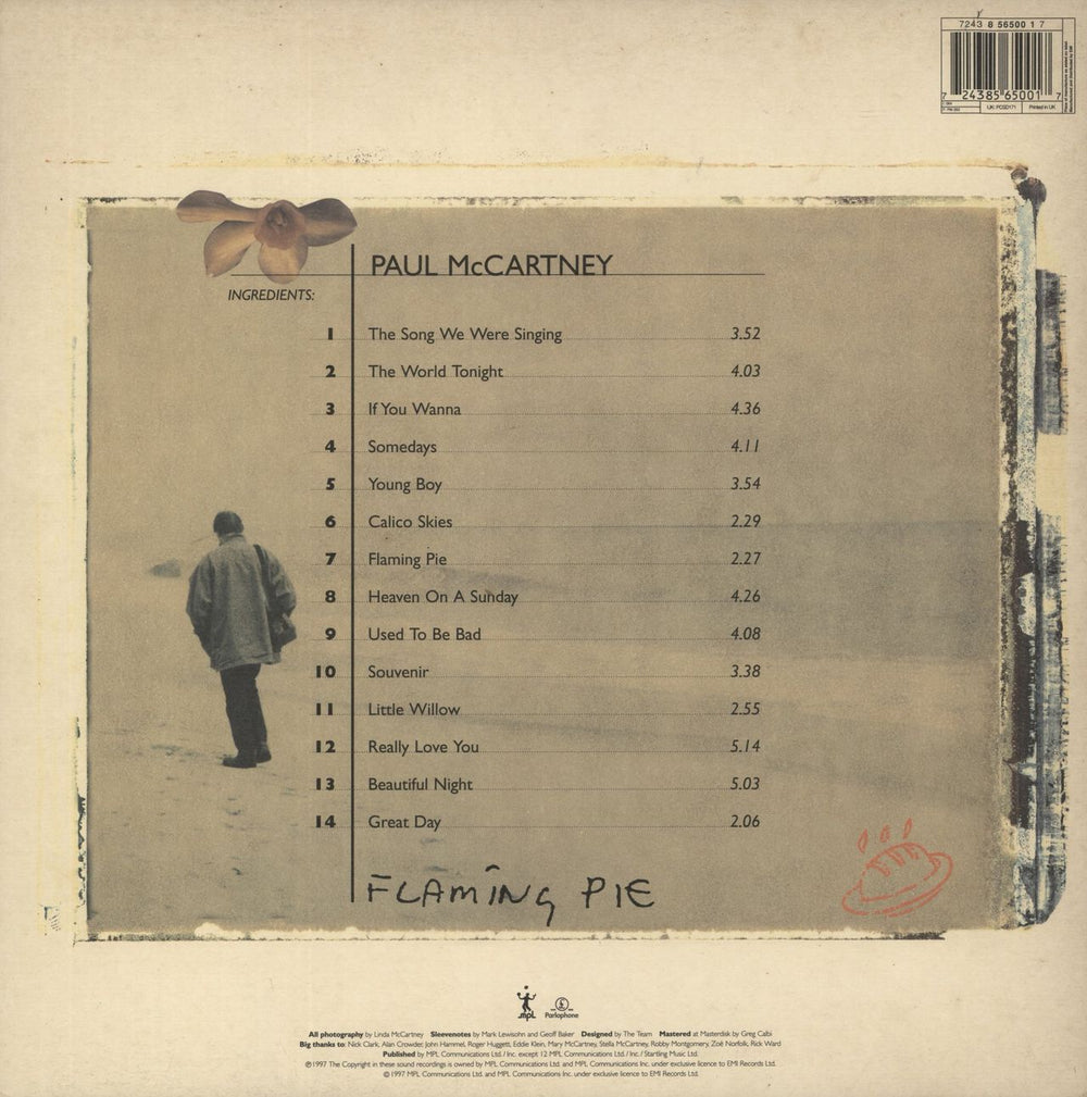 Paul McCartney and Wings Flaming Pie - EX UK vinyl LP album (LP record) 724385650017