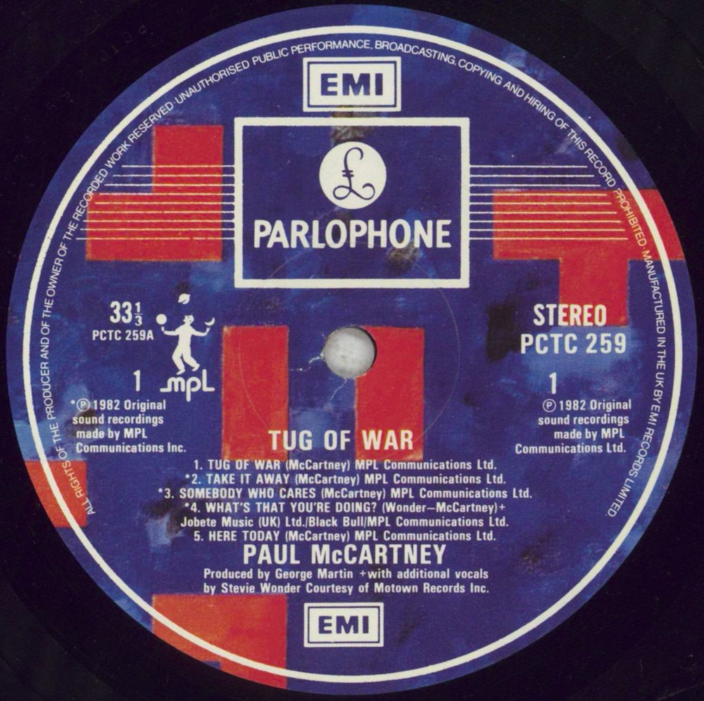Paul McCartney and Wings Tug Of War UK vinyl LP album (LP record) MCCLPTU161223