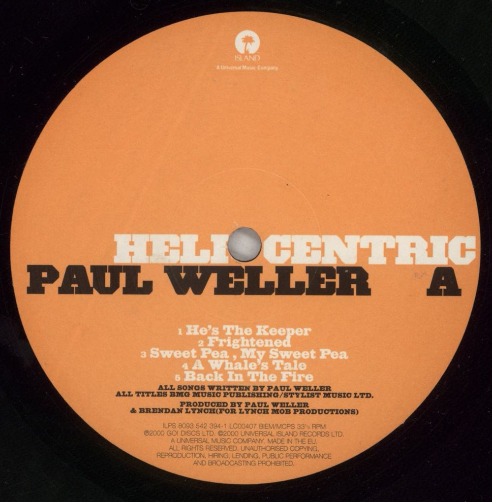 Paul Weller Heliocentric UK vinyl LP album (LP record) WELLPHE878553