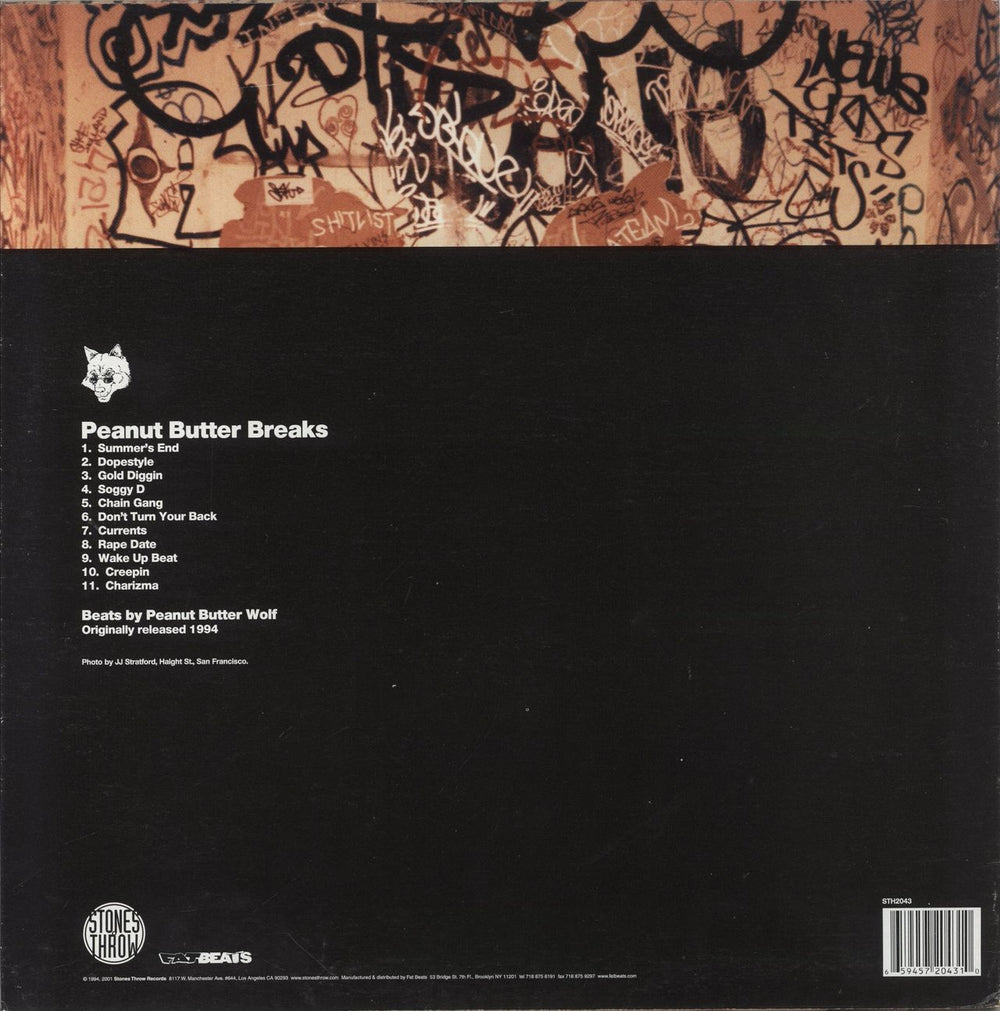 Peanut Butter Wolf Peanut Butter Breaks US vinyl LP album (LP record) 659457204310