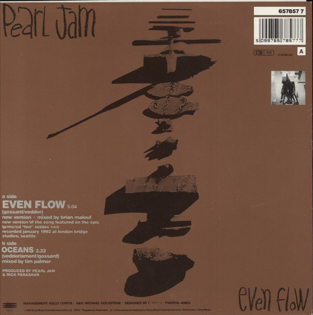 Pearl Jam Even Flow - + insert UK 7" vinyl single (7 inch record / 45) 5099765785777