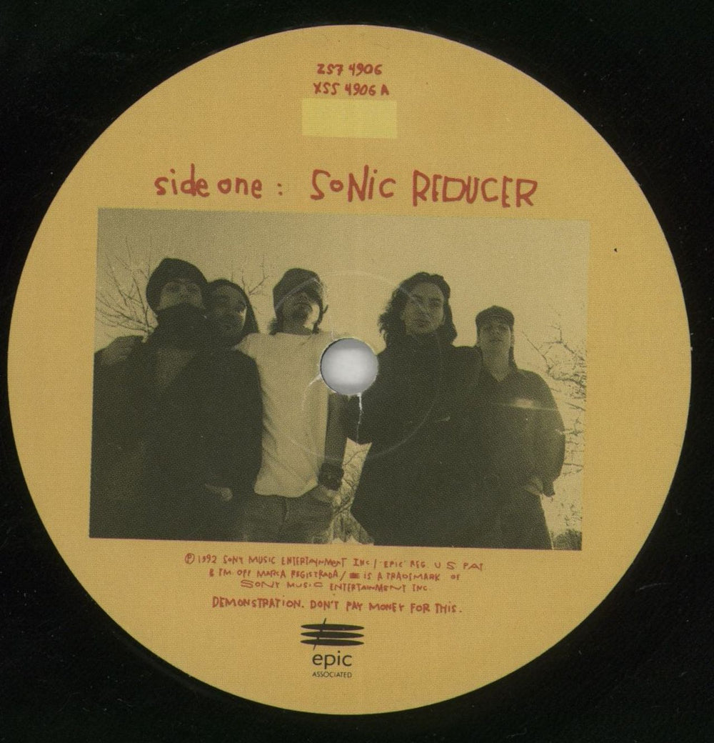 Pearl Jam Sonic Reducer - EX US Promo 7" vinyl single (7 inch record / 45) PJA07SO865861