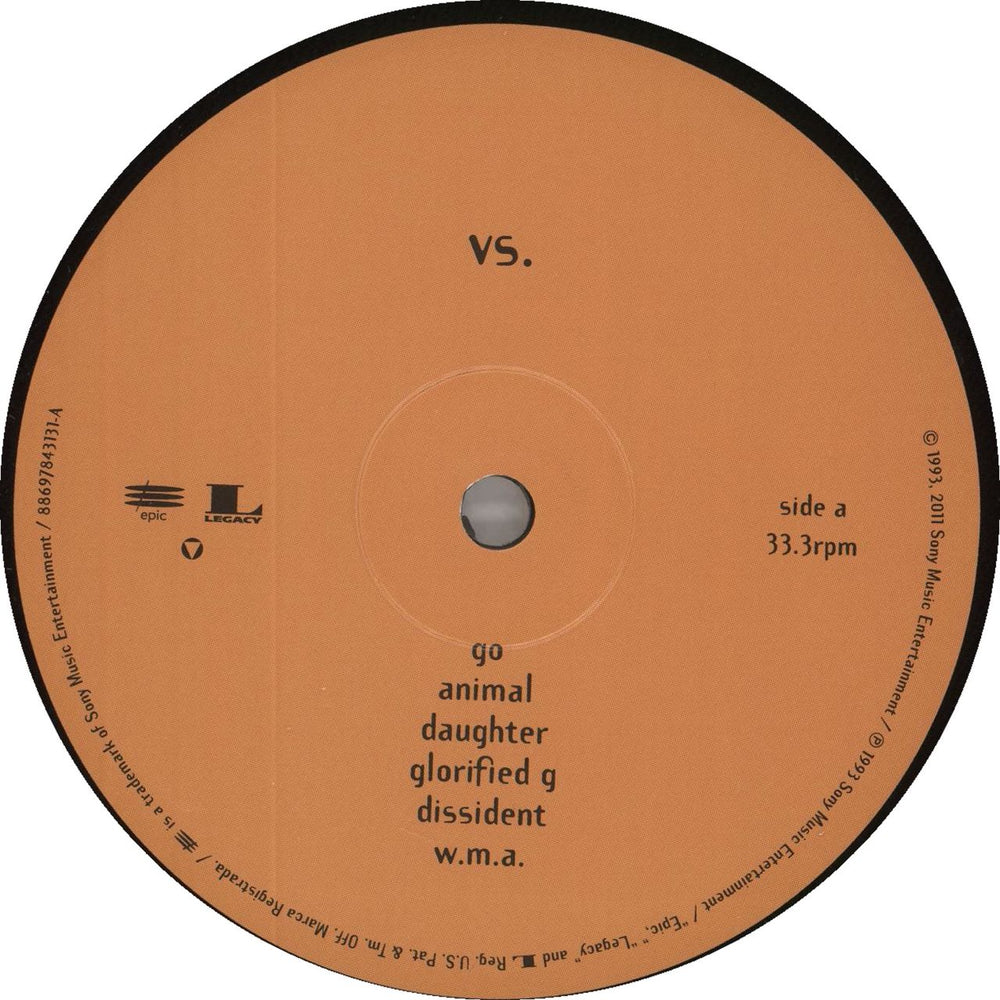 Pearl Jam Vs - Music On Vinyl  - 180 Gram Dutch vinyl LP album (LP record) 8713748981563