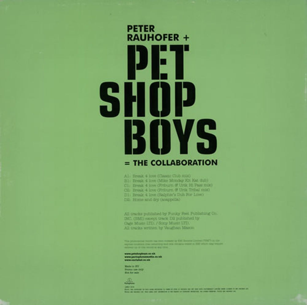 Pet Shop Boys Break 4 Love / Home And Dry - Double UK Promo 12" vinyl single (12 inch record / Maxi-single) PSB12BR208800