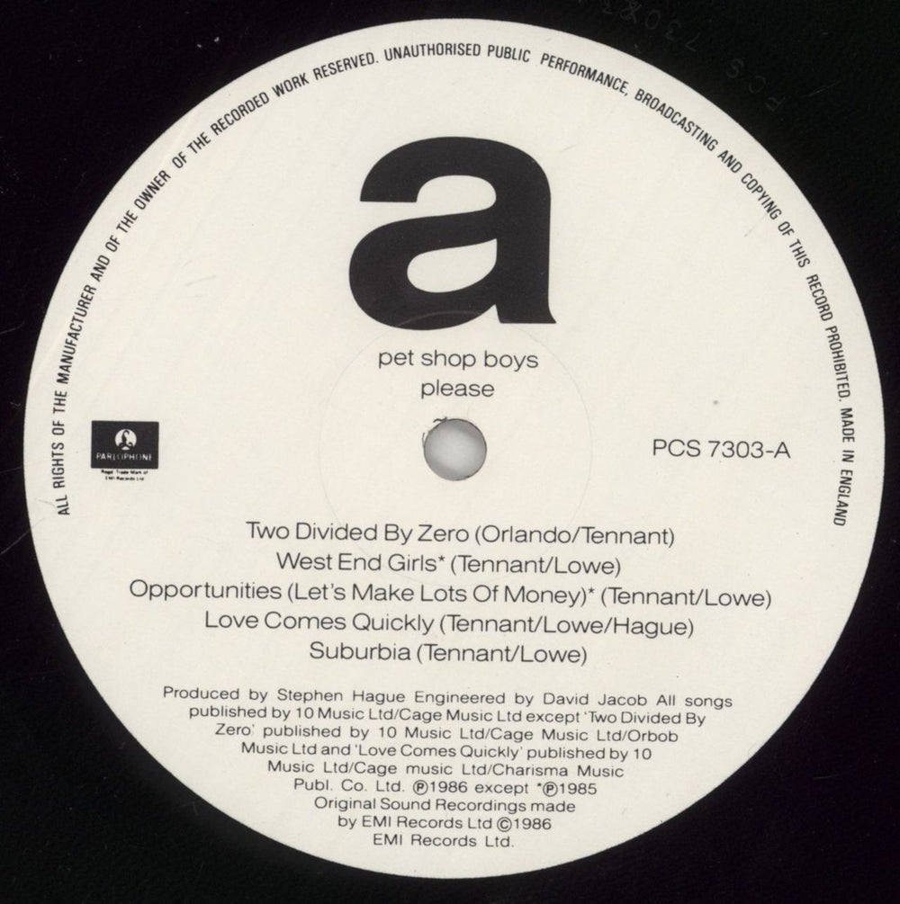 Pet Shop Boys Please UK vinyl LP album (LP record) PSBLPPL191213