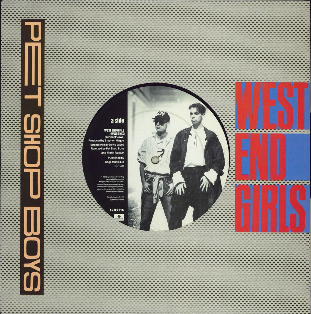 Pet Shop Boys West End Girls - 6" Pic Label - Die-Cut Sleeve UK 12" vinyl single (12 inch record / Maxi-single) 12R6115