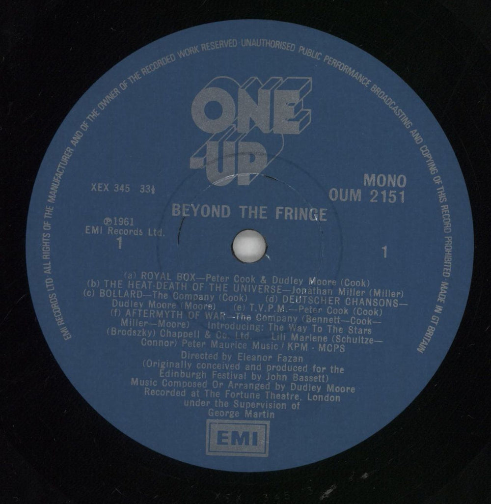 Peter Cook & Dudley Moore Beyond The Fringe UK vinyl LP album (LP record) P&DLPBE256873