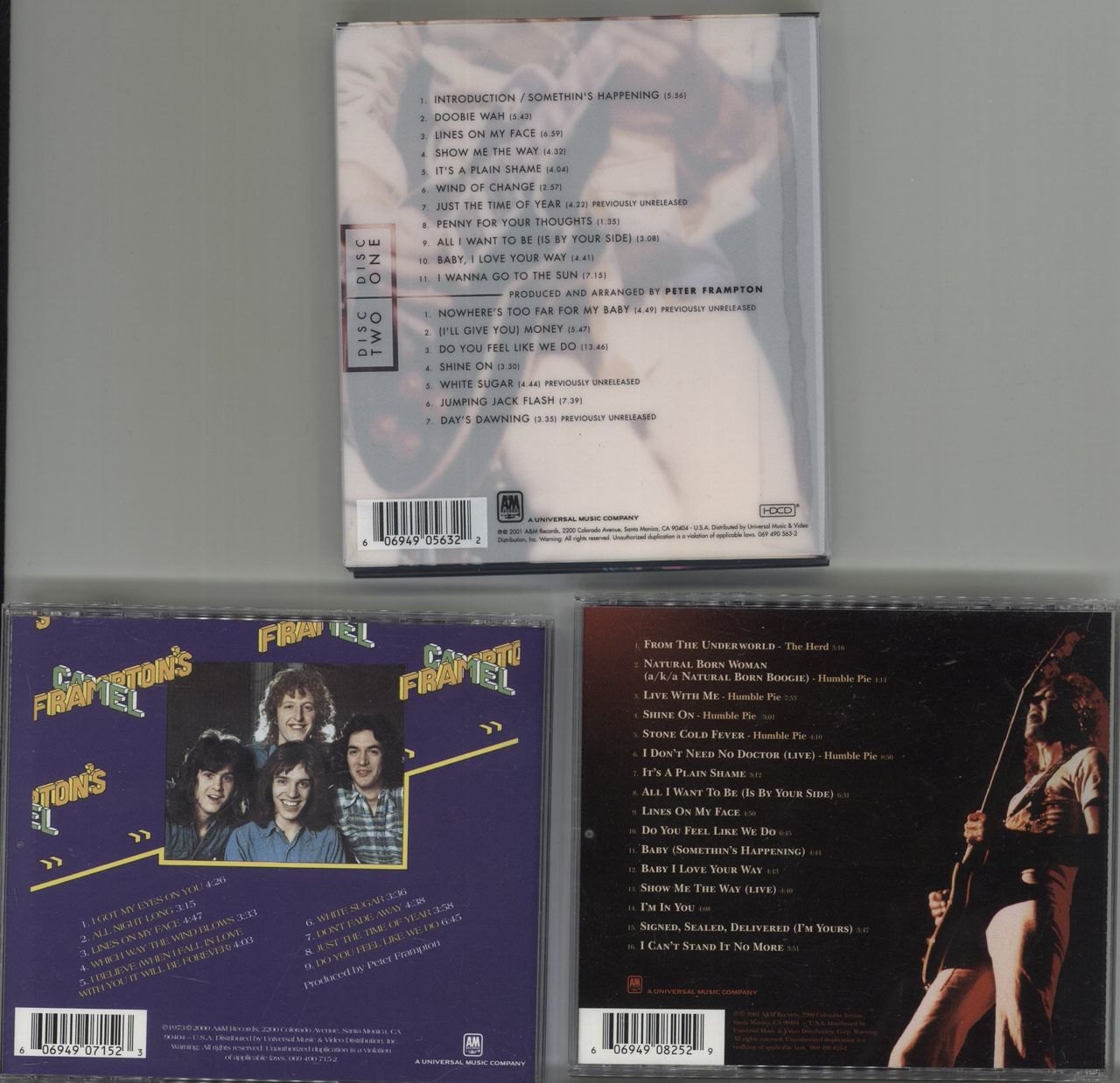 Peter Frampton Three Signed Peter Frampton CDs US 4-CD album set