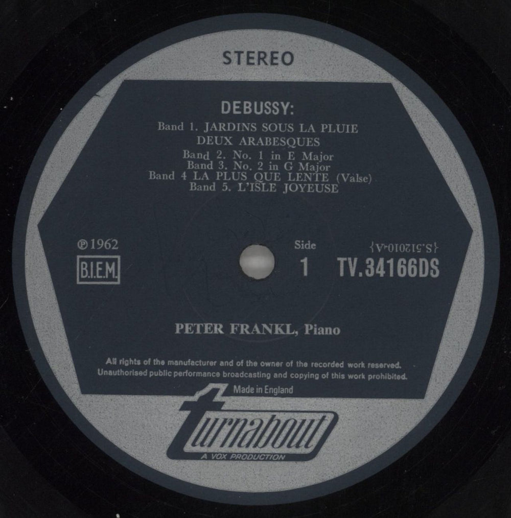 Peter Frankl Debussy: Piano Works UK vinyl LP album (LP record) PZ1LPDE723236