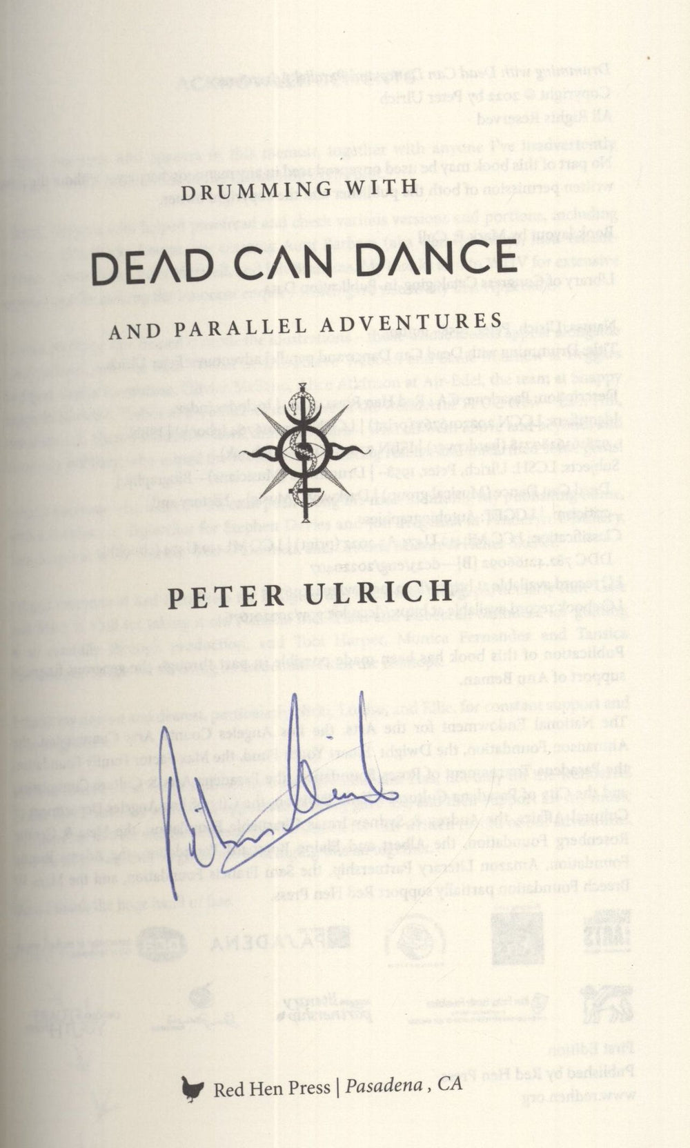 Peter Ulrich Drumming With Dead Can Dance - Autographed UK book 13-978-1-63628-073-8