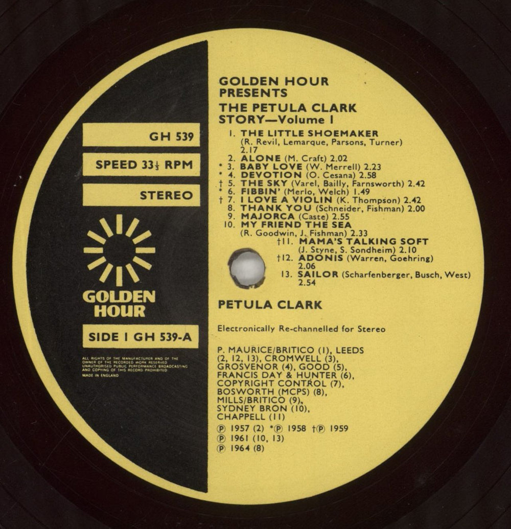 Petula Clark The Petula Clark Story Vol. 1 UK vinyl LP album (LP record) PTCLPTH563179