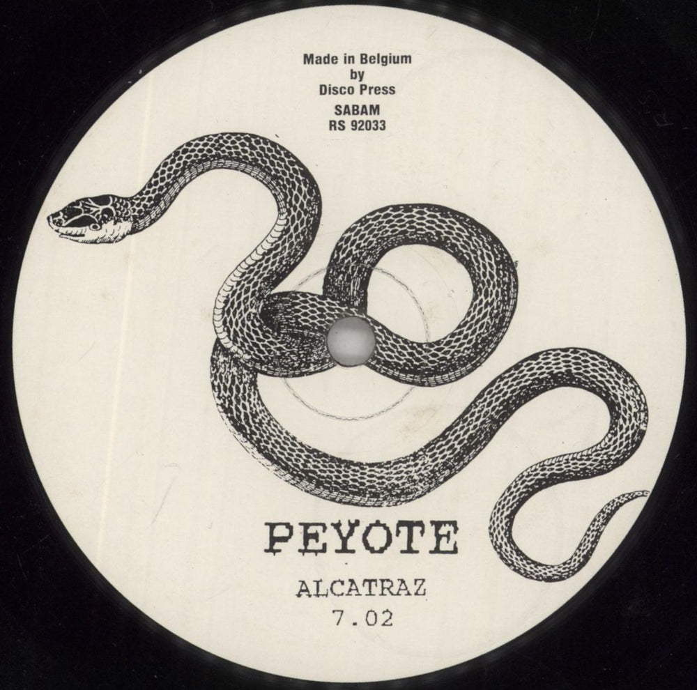 Peyote Alcatraz Belgian 12" vinyl single (12 inch record / Maxi-single) 9F112AL861602