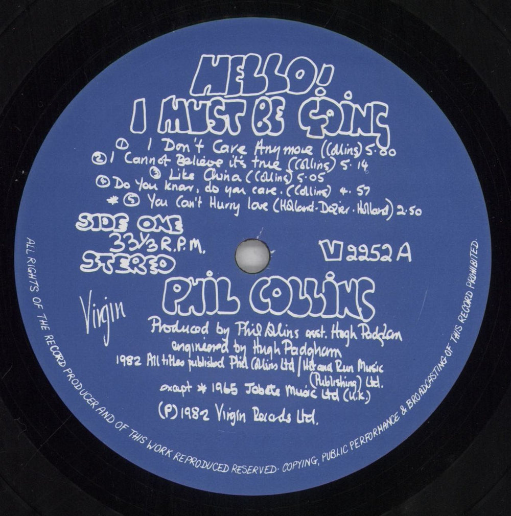 Phil Collins Hello, I Must Be Going! UK vinyl LP album (LP record) COLLPHE106124