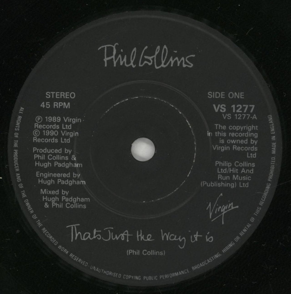 Phil Collins That's Just The Way It Is UK 7" vinyl single (7 inch record / 45) COL07TH196366