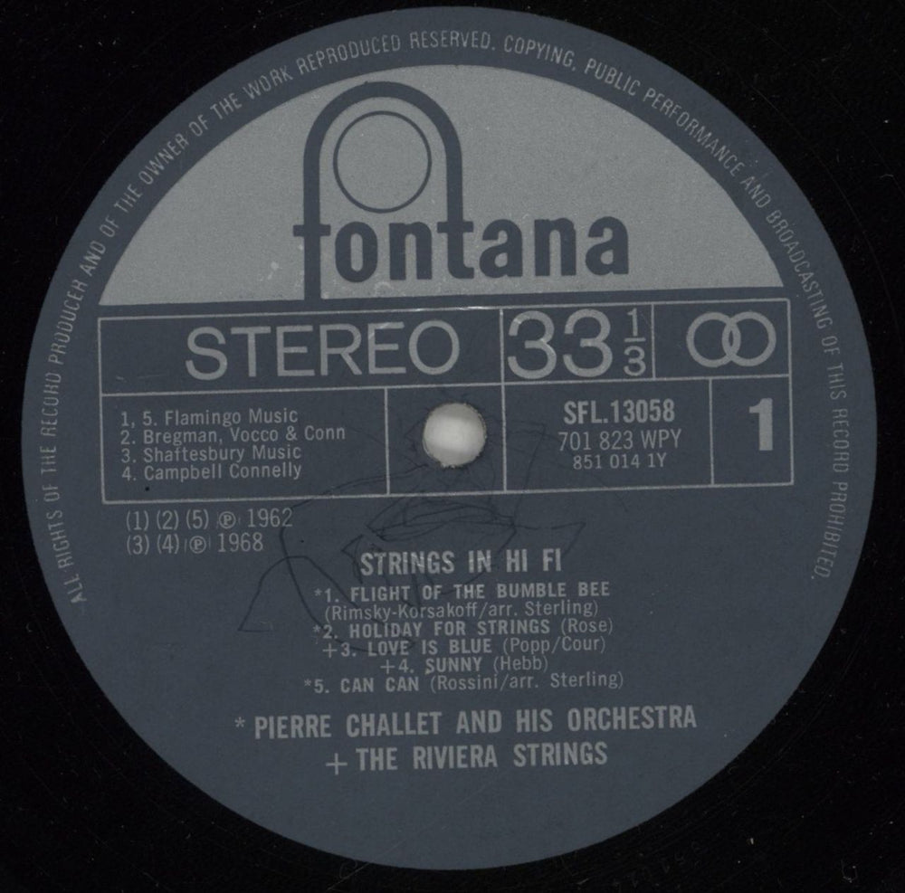 Pierre Challet And His Orchestra Strings In Hi-Fi UK vinyl LP album (LP record) 1K7LPST745204