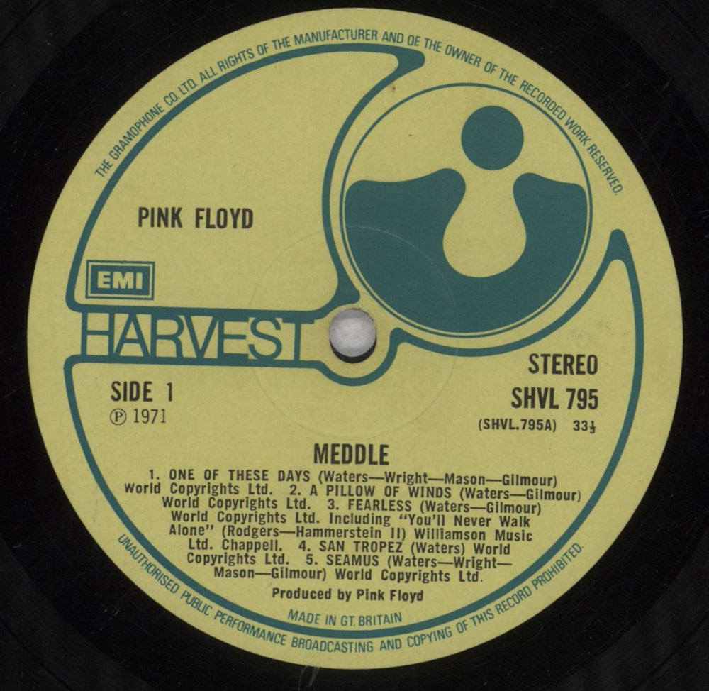 Pink Floyd Meddle - 1st [a] - A1/B1 - VG UK vinyl LP album (LP record) PINLPME836512