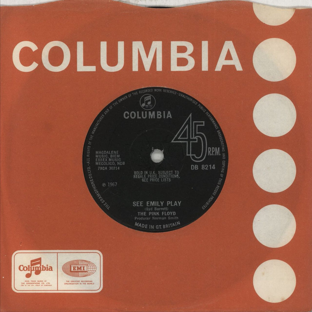 Pink Floyd See Emily Play - Solid - EX UK 7" vinyl single (7 inch record / 45) DB8214
