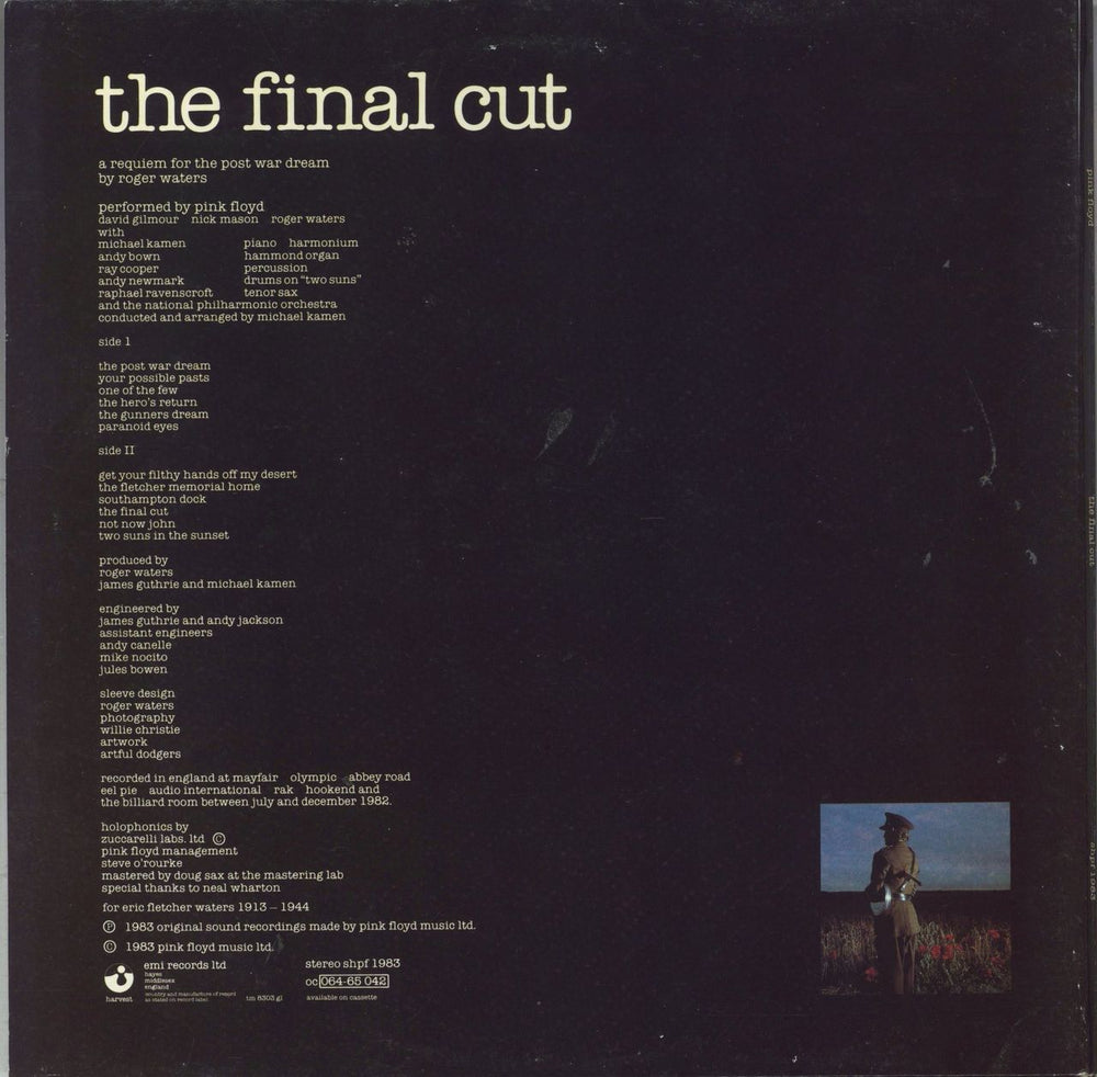 Pink Floyd The Final Cut - 1st - Stickered - EX UK vinyl LP album (LP record) SHPF1983