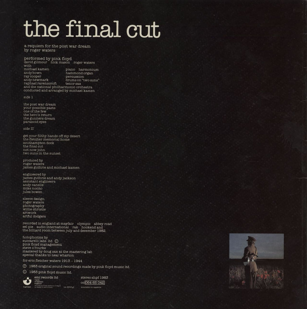 Pink Floyd The Final Cut - 1st - Stickered - VG UK vinyl LP album (LP record)