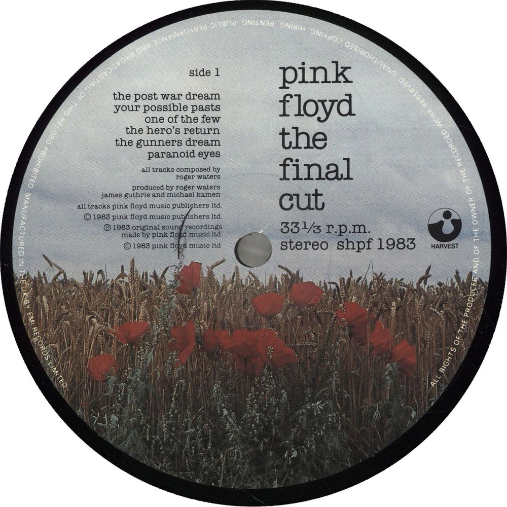 Pink Floyd The Final Cut - 1st UK vinyl LP album (LP record) PINLPTH701187