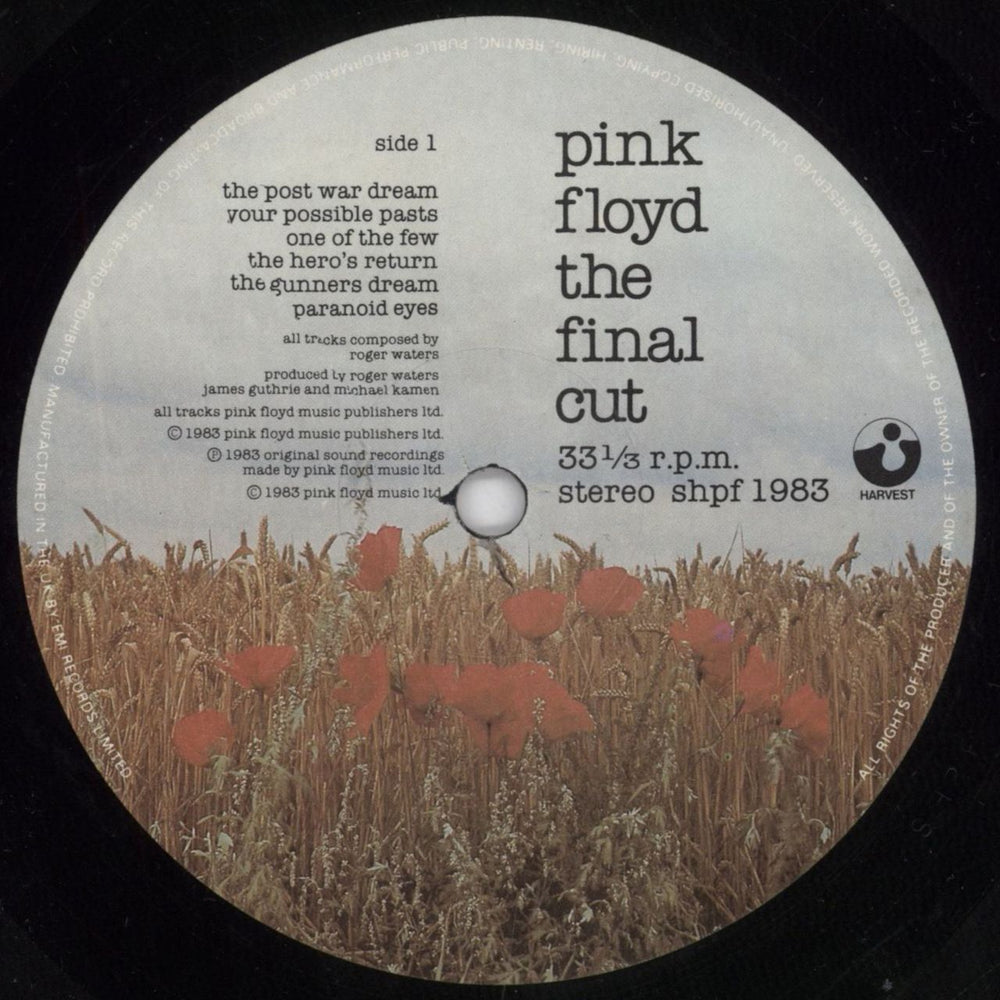 Pink Floyd The Final Cut - 3rd - Stickered UK vinyl LP album (LP record) PINLPTH798667