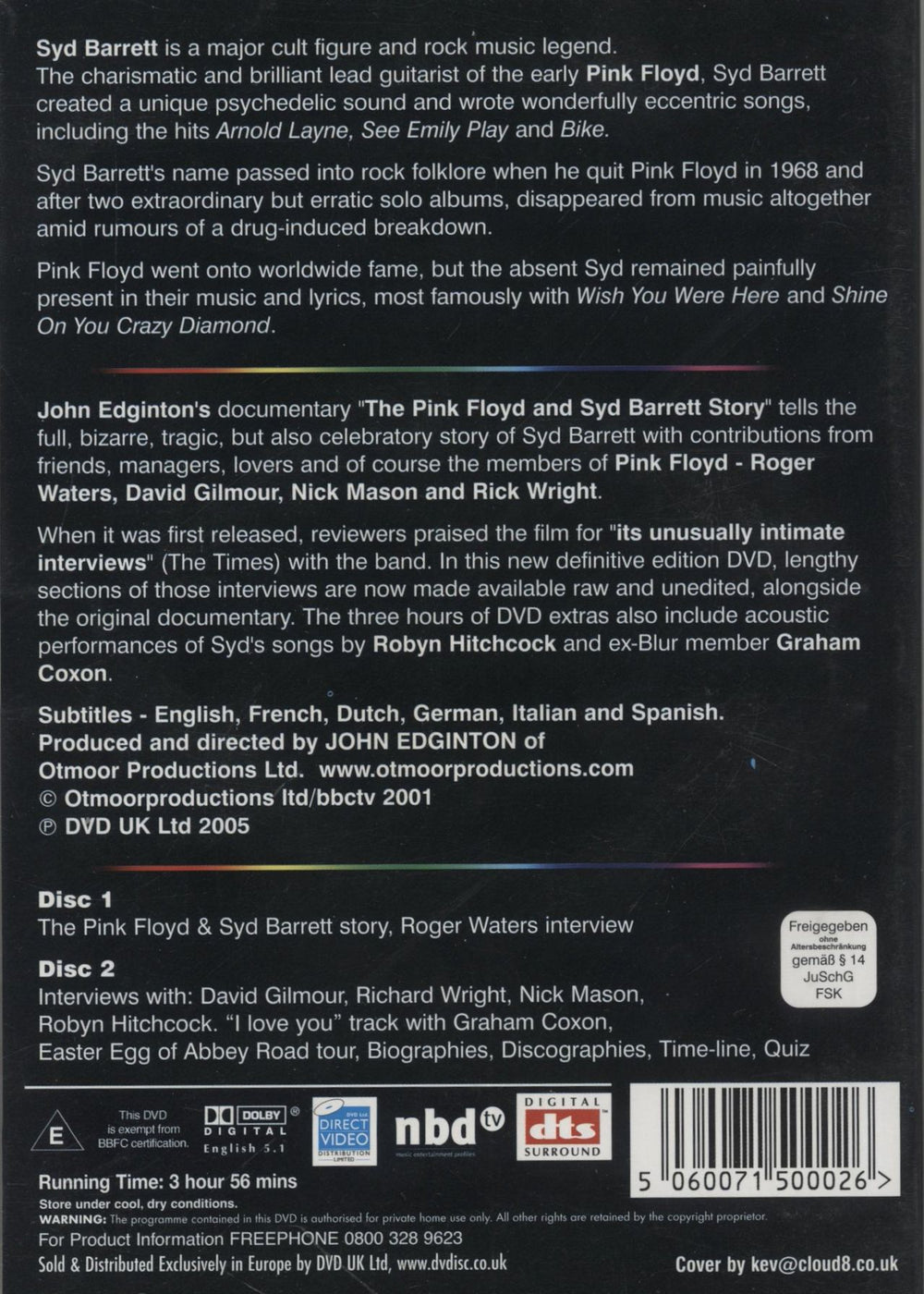 Pink Floyd The Pink Floyd & Syd Barrett Story - The Definitive Edition UK DVD 5060071500026