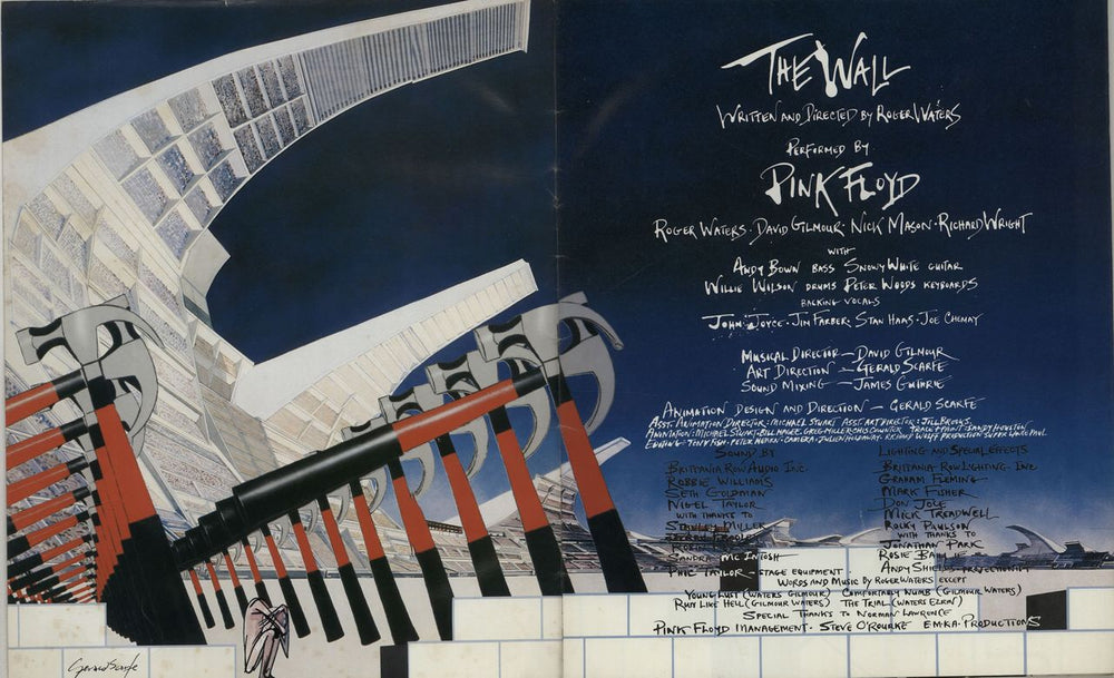 Pink Floyd The Wall Performed Live - Wall Cover - EX UK tour programme PINTRTH65217