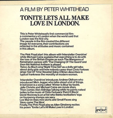 Pink Floyd Tonite Lets All Make Love In London UK vinyl LP album (LP record) PINLPTO330748