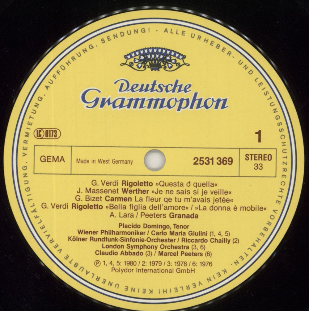 Placido Domingo Viva Domingo German vinyl LP album (LP record) PLDLPVI851153