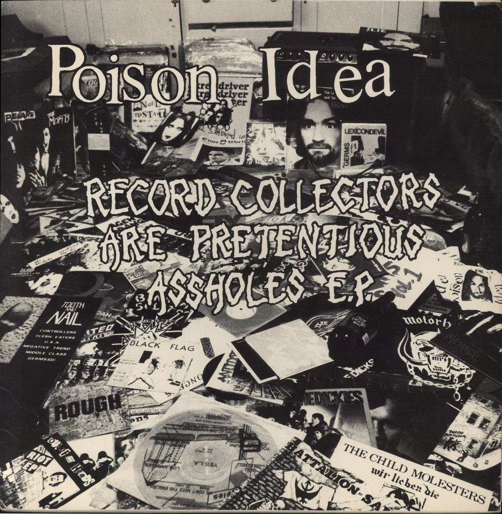 Poison Idea Record Collectors Are Pretentious Assholes E.P. - Red Vinyl US 12" vinyl single (12 inch record / Maxi-single) FATALERECTIONNO.4