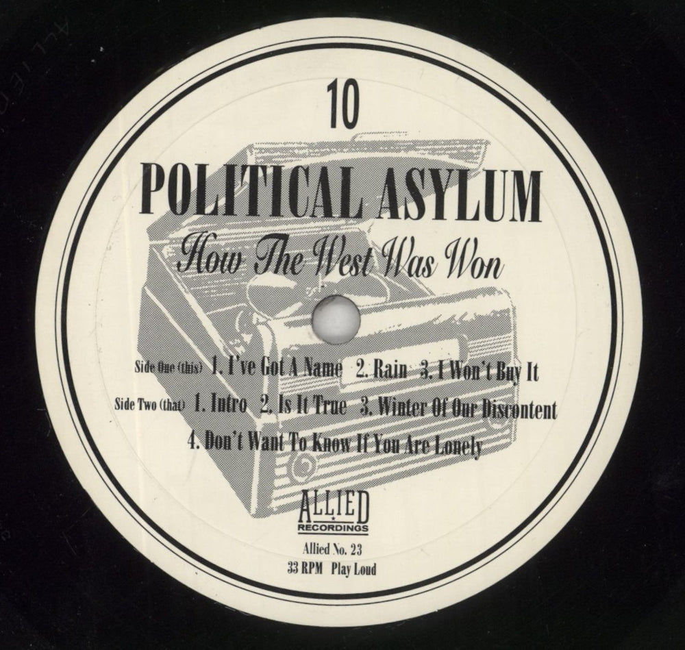 Political Asylum How The West Was Won US 10" vinyl single (10 inch record) 8-910HO860539