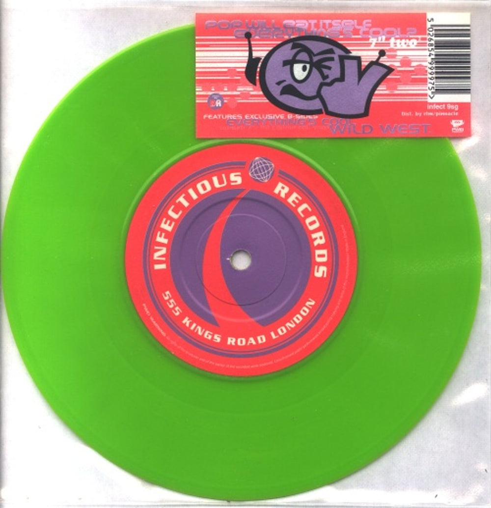 Pop Will Eat Itself Everything's Cool ? - Green Vinyl UK 7" vinyl single (7 inch record / 45) INFECT9SG