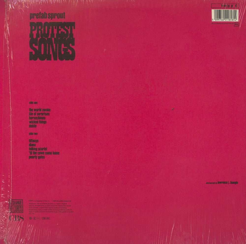 Prefab Sprout Protest Songs - Shrink UK vinyl LP album (LP record) 5099746511814