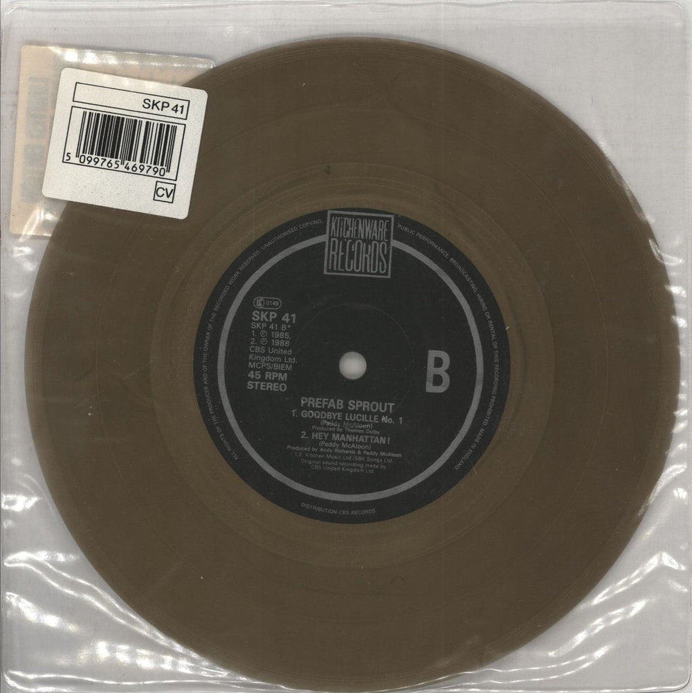 Prefab Sprout The Golden Calf - Gold Vinyl UK 7" vinyl single (7 inch record / 45) 5099765469790