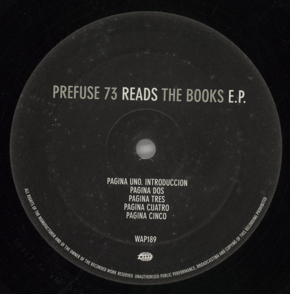 Prefuse 73 Prefuse 73 Reads The Books E.P. UK 12" vinyl single (12 inch record / Maxi-single) P7312PR859725
