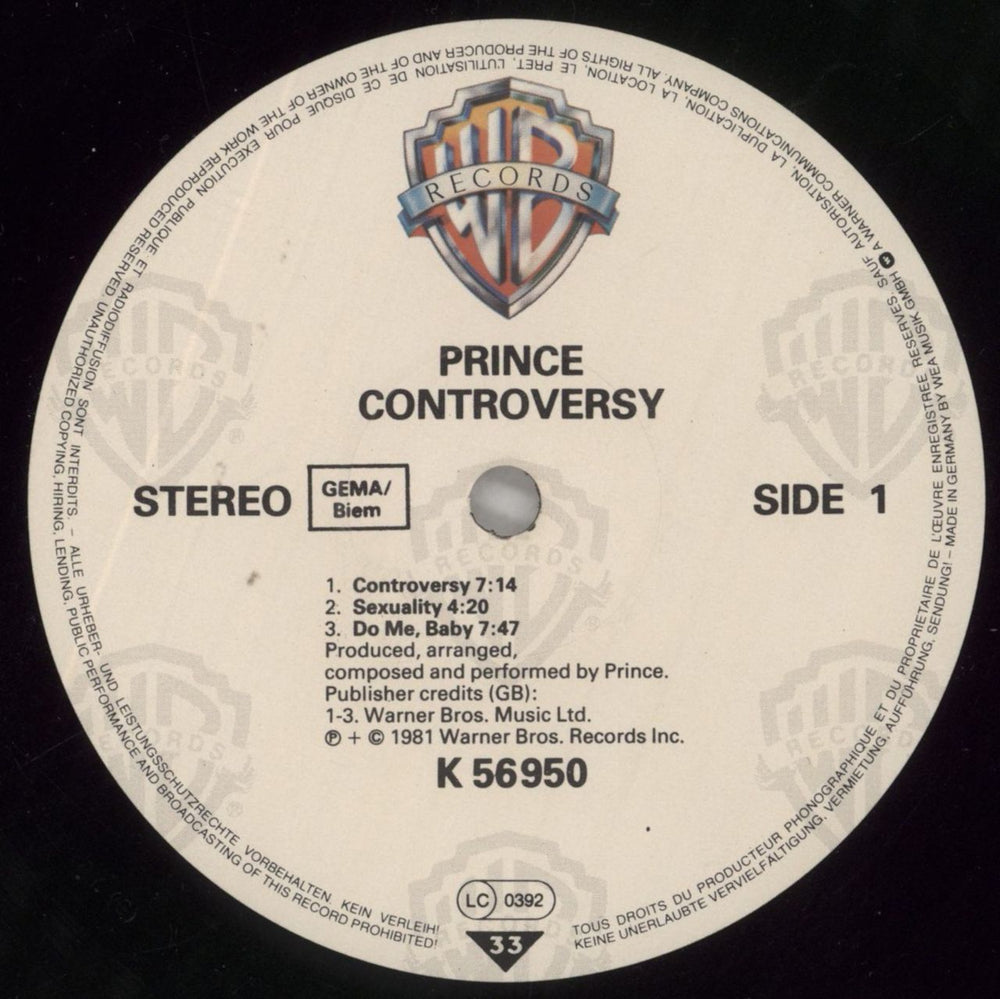 Prince Controversy - EX UK vinyl LP album (LP record) PRILPCO778620
