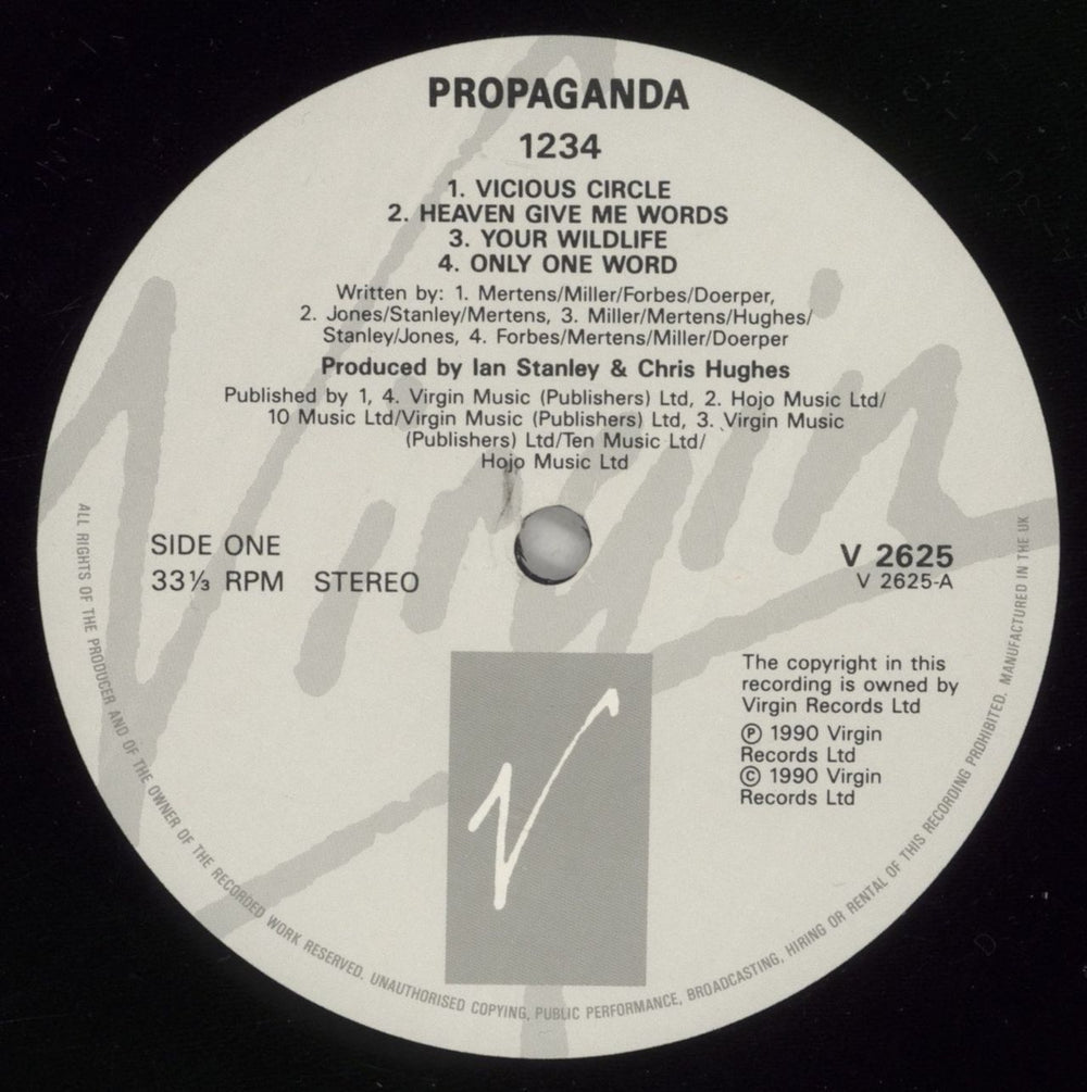 Propaganda 1234 (One, Two, Three, Four) UK vinyl LP album (LP record) PROLPON227407