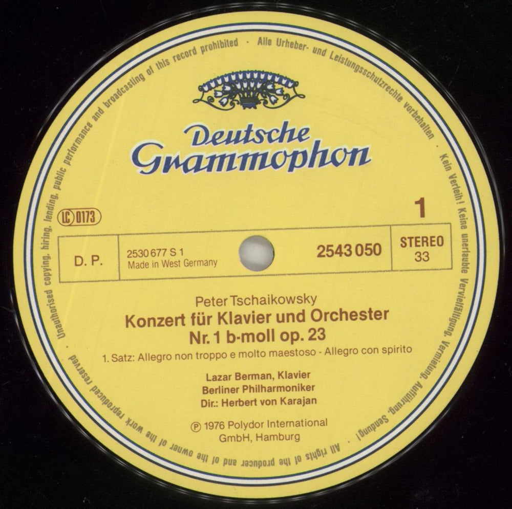 Pyotr Ilyich Tchaikovsky Karajan-Edition 100 Meisterwerke - Tschaikowsky: Klavierkonzert Nr. 1 B-moll German vinyl LP album (LP record) T3NLPKA860237
